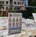 Il lotto dell'immobile abbattuto in via Rosmini in cui si è riscontrato un inquinamento nel terreno