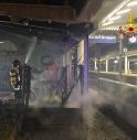 Incendio in stazione nella notte