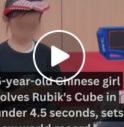 Bambina prodigio stabilisce il record mondiale: risolve il cubo di Rubik in poco più di quattro secondi 