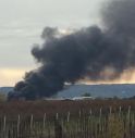 Falzè di Piave, capannone a fuoco