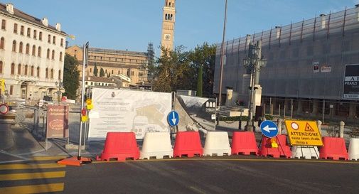 lavori in piazza a Pieve