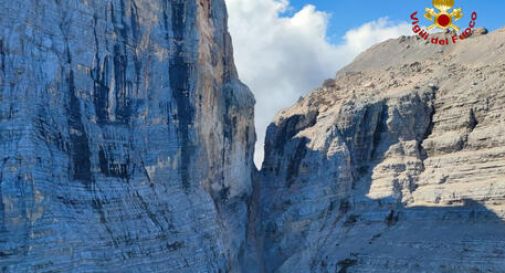 Frana improvvisa sul monte Pelmo