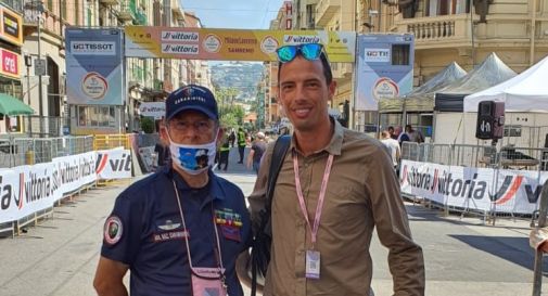 Luigi Damiano con l'ex pro Alessandro Ballan