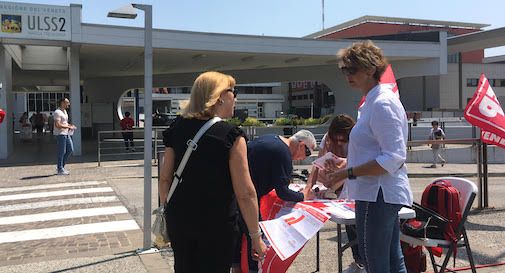 Fp cgil Treviso davanti al Cà Foncello