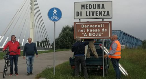 il cartello posizionato ieri