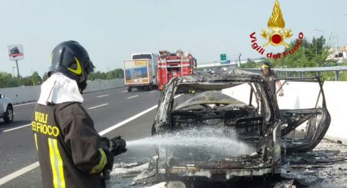 l'incendio spento ieri mattina