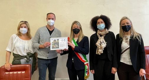 Il sindaco Andretta con i professori della tedesca Staatliche Neutraubling Realschule