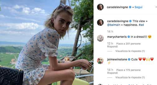 La supermodella Cara Delevingne fotografata all'Osteria senz'Oste