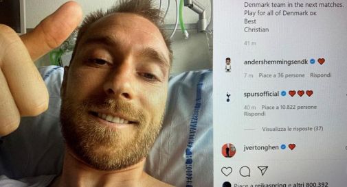 Eriksen sorride dopo il malore: 