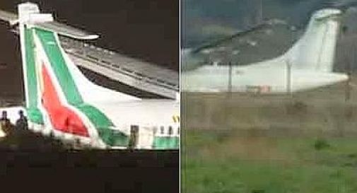 Fiumicino, Atr72 fuori pista: 2 feriti gravi. Nella notte sparisce logo Alitalia 