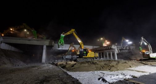 Portogruaro, demolito nel weekend il cavalcavia