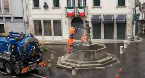 Fontana degli Arditi pulita con l'idrogetto: 