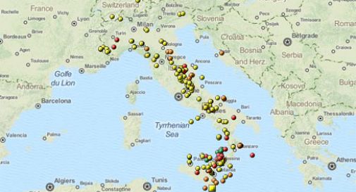 Terremoto: almeno cinque sequenze in atto in tutta Italia