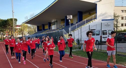 I giovani di Atletica Silca Conegliano allo stadio Soldan