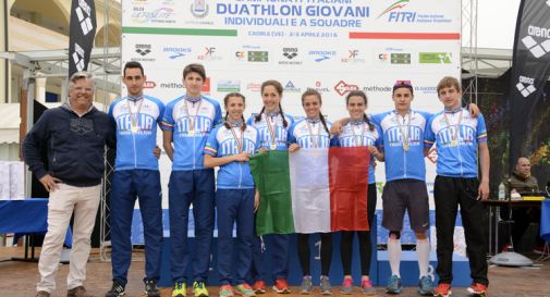 Duathlon / Silca Ultralite Vittorio Veneto tricolore nella staffetta Junior nel duathlon di  Caorle