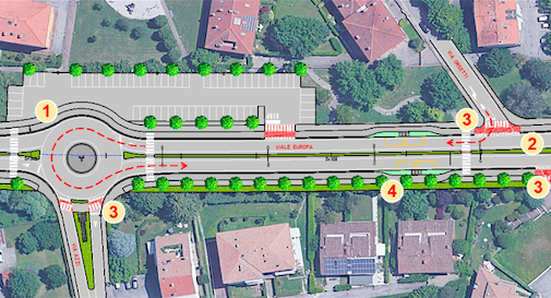 Viale Europa e rotatoria via Azzi