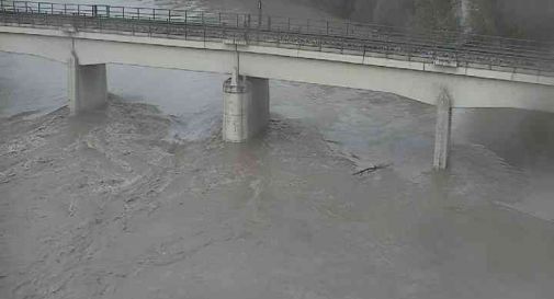 il Piave questa mattina, lunedì, alle 8.30 da Ponte di Piave